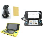 Pack 3 en 1 nintendo new 2ds xl : housse silicone jaune - chargeur usb - film de protection ecran