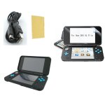 Pack 3 en 1 nintendo new 2ds xl : housse silicone noir - chargeur usb - film de protection ecran