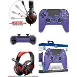 Pack manette ps5 violet - bluetooth - casque gamer - compatible ps4 / ps5 / xbox / pc