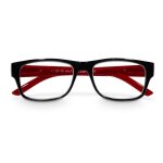 Paire de lunettes, plastique recycl, noir / rouge, + 3, 0 dtp