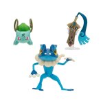 Pokmon - pack 3 figurines battle figure set monorpale, bulbizarre 4, croporal 5 cm