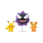 Pokmon - pack 3 figurines battle teddiursa, pikachu 9, fantominus 5 cm