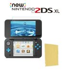 Protection ecran en verre tremp + lingette micro fibre pour nintendo new 2ds xl