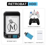 Rb500g - d2e bw - consoles de jeux rtro portables hdd 500g, 70 + emulateurs 64000 + , pour ps3 / ps2 ...