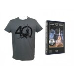T - shirt star wars - logo 40th anniversary boite vhs gris homme taille l