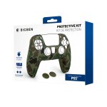 Silicon skin pour manette sony dualsense et une paire de grips pour joystick pour ps5 couleur : camo
