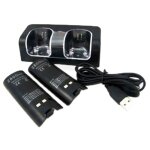 Station de charge 2 wiimotes + 2 batteries 2800 mah pour manette nintendo wii wiiu - noir Station de charge 2 wiimotes + 2 batteries 2800 mah pour manette nintendo wii wiiu - noir