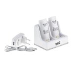 Station de charge secteur pour tlcommande wii / wii u - batteries offertes - blanches