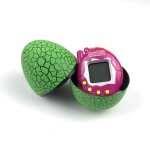 Tamagotchi pets - 90s nostalgia toys 9cm coquille d'?uf verte + animal rose