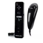 Tlcommande wiimote plus (motion plus inclus) et nunchuck pour nintendo wii et wii u - noir