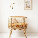 Berceau bb en rotin naturel et cannage