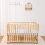 Lit volutif 70x140 cododo en rotin naturel avec matelas