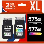123consommables - pack compatible canon pg - 575xl / cl - 576xl, 2 cartouches