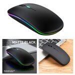 2. 4g led bluetooth silencieux souris sans fil rechargeable souris d'ordinateur portable, large compatibilit ...