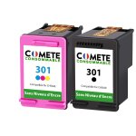 Comete - 301 fabriqu� en france - pack de 2 cartouches d'encre compatibles avec hp 301 ou 301xl - sans ...