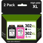 302xl cartouches d'encre remplacement pour cartouche hp 302, compatibles avec hp 302 xl noir et couleur ...