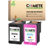 303xl - pack de 2 cartouche compatible avec hp 303 xl - noir + couleur