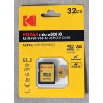 32 go - carte m�moire kodak ultra performance micro sdhc uhs - i u3 v30 a1 - 4k ultrahd - classe 10 adaptateur ...