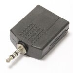 Adaptateur audio 1 x connecteur mini - jack st�r�o 3, 5 m�le � 2 x 6, 3 mm jack femelle