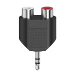 Adaptateur audio court, jack stro mle 3, 5 mm, 2 fiches rca femelles