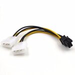 Adaptateur de convertisseur de puissance, 10 pi�ces, 6 pouces, 2 x molex 4 broches � 6 broches, carte ...