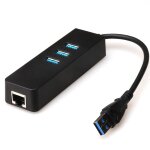 Adaptateur ethernet avec 3 ports usb 3. 0 hub, rj45, gigabit ethernet lan 10 / 3. 0 mbps, carte r�seau ...