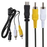 Adaptateur micro usb mle vers 2 rca av, cble audio - vido, cordon de 150cm pour tlphone portable ...