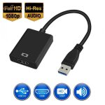 Adaptateur usb 3. 0 vers hdmi adaptateur de c�ble vid�o hd 1080p avec sortie audio hub usb 23
