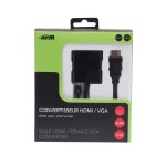 Apm - adaptateur vid�o - hdmi m�le pour hd - 15 (vga), jack mini - 10 cm - noir - vis molet�es, support ...