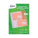 Avery - 12 unit�s 21 �tiquettes adresses