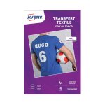 Avery create&print dark t - shirt transfer - papier transferts sur t - shirt - a4 (210 x 297 mm) 5 feuille(s) ...