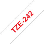 Brother tze - 242 - adh�sif standard - rouge sur blanc - rouleau (1, 8 cm x 8 m) 1 cassette(s) ruban ...