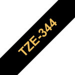 Brother tze - 344 - adh�sif standard - or sur noir - rouleau (1, 8 cm x 8 m) 1 cassette(s) ruban lamin� ...