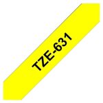 Brother tze - 631 - adh�sif standard - noir sur jaune - rouleau (1, 2 cm x 8 m) 1 cassette(s) ruban lamin� ...