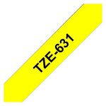 Brother tze - 631 - adh�sif standard - noir sur jaune - rouleau (1, 2 cm x 8 m) 1 cassette(s) ruban lamin� ...