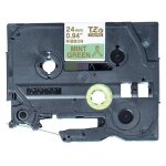 Brother tze - rm54 - satin - or sur vert menthe - rouleau (2, 4 cm x 4 m) 1 cassette(s) bande de ruban ...