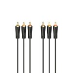 C��ble audio / vid�o, 3 fich. rca m��les - 3 fich. rca m��les, dor�, 1, 5 m