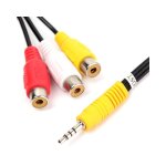 Cable adaptateur mini av st�r�o m�le � 3 rca femelle audio video cable jack 2. 5