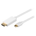 Cble adaptateur mini display port male vers hdmi male thunderbolt  hdmi blanc pour surface pro 2 - ...