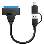 C�ble adaptateur sata pour disque dur vers usb type - c, cordon de conversion usb 3. 0 2 en 1, c�ble ...