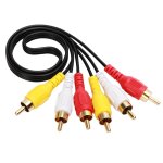 Cable audio video rca, 3 rca vers 3 rca cable jack st�r�o jaune rouge blanc pour home cin�ma, enceintes, ...