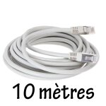 C�ble ethernet rj45 m�le m�le 10 m�tres