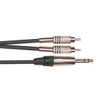 Câble jack 6, 35 mâle stéréo - 2 rca mâle - yellow câble k02st 3 mètres Câble jack 6, 35 mâle stéréo - 2 rca mâle - yellow câble k02st 3 mètres