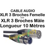 Cable de sonorisation xlr 3 broches male vers xlr 3 broches femelle longueur 10 metres filet de reperage ...