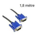 C�ble vga hd 15 pin m�le - m�le 1, 8m pour moniteur hd tv ecran pc led projecteur