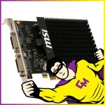 Carte graphique msi nvidia gt710 2go gddr3 pcie micro hdmi dvi dvi high profile