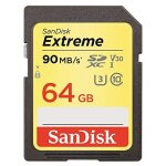 Carte m�moire sdxc sandisk extreme 64 go jusqu'� 90 mo / s, classe 10, u3, v30, ffp