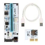 Carte pci e riser ver009s pci express 1x � 16x, extension 1m 0. 6m, c�ble usb 3. 0 6 broches, alimentation ...