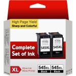 Cartouche 545 xl noir, pg - 545 xl pack de 2 remplacement pour cartouche encre canon 545, cartouches ...