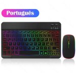 Clavier et souris sans fil rétroéclairés pour ipad, ios, android, windows, bluetooth, 10 pouces - type ... Clavier et souris sans fil rétroéclairés pour ipad, ios, android, windows, bluetooth, 10 pouces - type ...